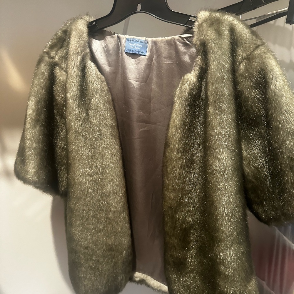 Simply Vera Wang Faux Fur Jacket Size L